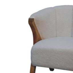 Rackhams White Boucle Minimalistic Chair - thumbnail 6