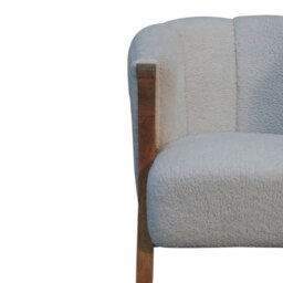 Rackhams White Boucle Minimalistic Chair - thumbnail 4