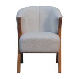 Rackhams White Boucle Minimalistic Chair - thumbnail 1