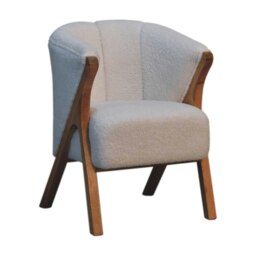 Rackhams White Boucle Minimalistic Chair - thumbnail 2