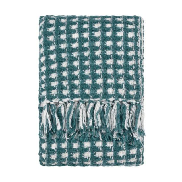 Rackhams Toasty Waffle Throw - Teal - 180cm x 130cm - Teal - 100% Acrylic - image 1