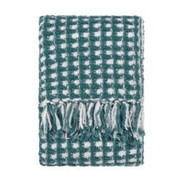 Rackhams Toasty Waffle Throw - Teal - 180cm x 130cm - Teal - 100% Acrylic - thumbnail 1