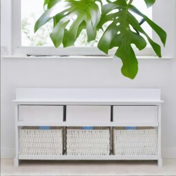 Rackhams Shoe Storage Bench With Cushioned Seat And 6 Drawers White - thumbnail 3