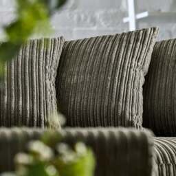 Rackhams Dylan Jumbo Cord 4 Seater Fabric Corner Sofa in Grey - Right Hand Corner - thumbnail 5