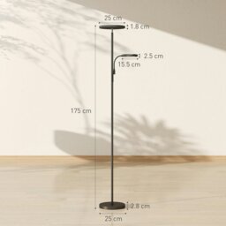 Rackhams Floor Lamp for Living Room, Standing Lamp with 4 Scene Modes, Black - Yes - Metal, PC - Floor Lamp - thumbnail 6