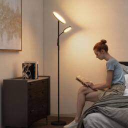 Rackhams Floor Lamp for Living Room, Standing Lamp with 4 Scene Modes, Black - Yes - Metal, PC - Floor Lamp