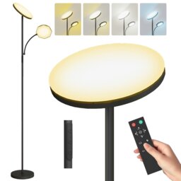 Rackhams Floor Lamp for Living Room, Standing Lamp with 4 Scene Modes, Black - Yes - Metal, PC - Floor Lamp - thumbnail 2