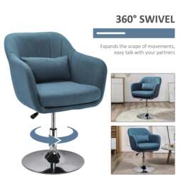 Rackhams Stylish Retro Linen Swivel Tub Chair Steel Frame - Linen - Cream - thumbnail 6