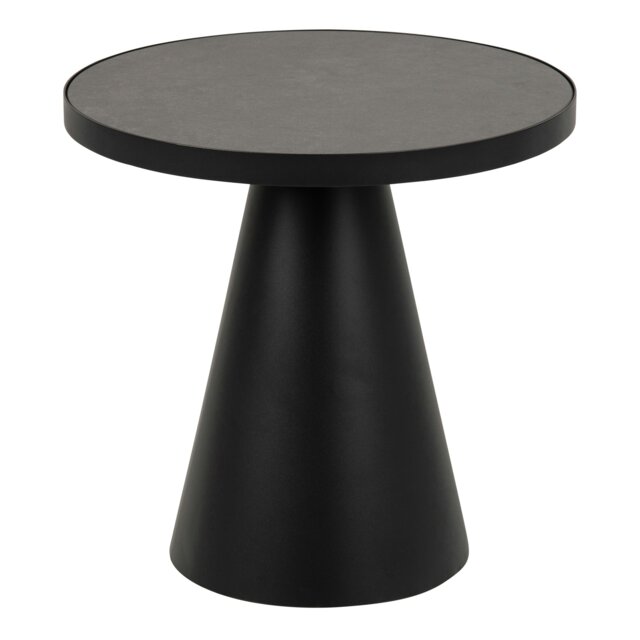Rackhams Soli Round Ceramic Coffee Table in Black 45,7x45cm - 1 - Black - Black - image 1