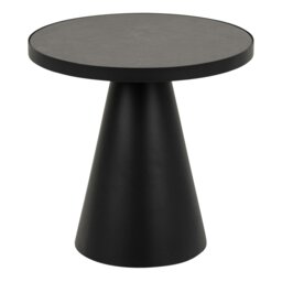 Rackhams Soli Round Ceramic Coffee Table in Black 45,7x45cm - 1 - Black - Black - thumbnail 1