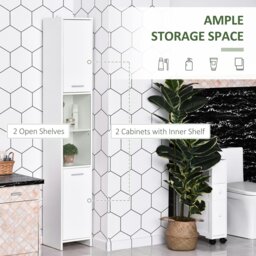 Rackhams Storage Cabinet For Bathroom Bedroom Freestanding w/Door Cupboard&Shelves - thumbnail 3