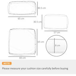 Rackhams Garden Rattan Sofa Cushion Polyester Cover Replacement Outdoor- No Cushion Included, Dark Grey - thumbnail 3