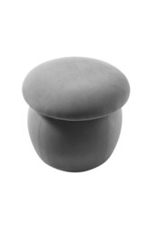Rackhams Cute Mushroom-Shaped Velvet Pouf Footstool - Grey - thumbnail 3