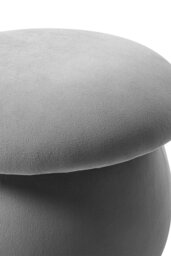 Rackhams Cute Mushroom-Shaped Velvet Pouf Footstool - Grey - thumbnail 5