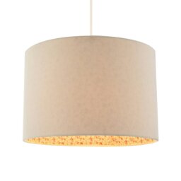 Rackhams Cream Linen Lamp Shade with Inner Pink and Red Floral Fabric Lining - thumbnail 2