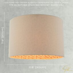 Rackhams Cream Linen Lamp Shade with Inner Pink and Red Floral Fabric Lining - thumbnail 6