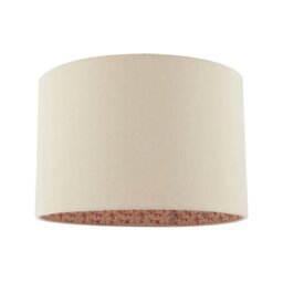 Rackhams Cream Linen Lamp Shade with Inner Pink and Red Floral Fabric Lining - thumbnail 1