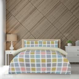 Rackhams Luxury Super Soft Crosshatch Check Reversible Complete Bedding Set - King