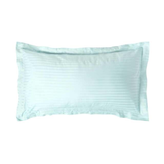Rackhams Silky 330 TC Egyptian Cotton Satin Stripe Oxford Pillowcase, King Size - Aqua Blue - image 1
