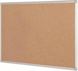 Rackhams Cork Notice Board with Aluminium Maya Frame - Rectangular Cork Board for Memos, Pictures & Lists, Office & Home, Rounded Edges, Wall Mount 90x60cm - thumbnail 3