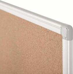 Rackhams Cork Notice Board with Aluminium Maya Frame - Rectangular Cork Board for Memos, Pictures & Lists, Office & Home, Rounded Edges, Wall Mount 90x60cm - thumbnail 2