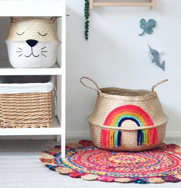 Rackhams Vivid tassel rainbow basket - Extra Large - image 1