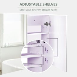 Rackhams Mirror Cabinet Double Door Wall Mounted Modern Storage Unit Bathroom - thumbnail 5