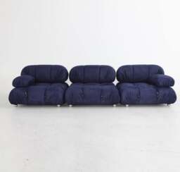 Rackhams B&B Italia Camaleonda Style Sofa, Three Seater Sofa, Modular Sofa, Velvet - Ottoman - Orange - thumbnail 3