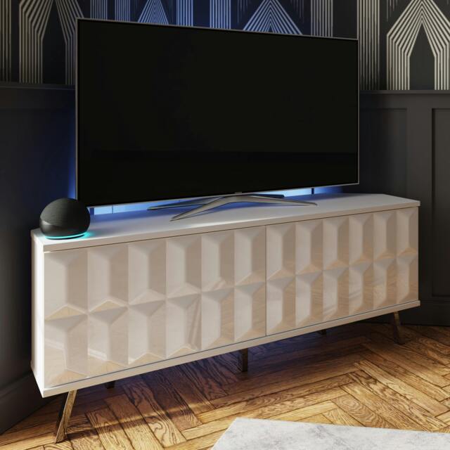 Rackhams Elevate 1200 Corner Tv Cabinet - white - image 1