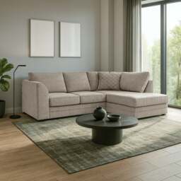 Rackhams Quilted Chenille Full Back Corner Sofa - Grey - Left Hand Facing - thumbnail 6