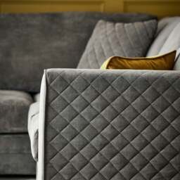 Rackhams Quilted Chenille Full Back Corner Sofa - Grey - Left Hand Facing - thumbnail 3