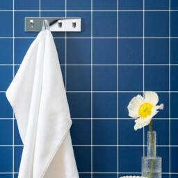 Rackhams Chrome Stainless Steel Quadruple Towel Hook (180 x 45mm) Self Adhesive Bathroom Wall Mounted - thumbnail 3