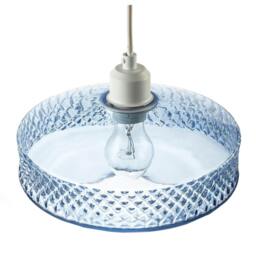 Rackhams Blue Glass Pendant Lighting Shade with Strip of 3D Shaped Diamonds - thumbnail 3