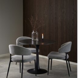 Rackhams Malta Ceramic Round Dining Table in Black 90x75cm - Black - No - Black - thumbnail 2