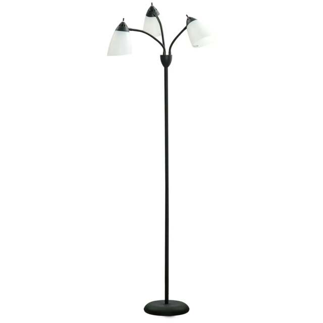 Rackhams Arc Tree Floor Lamp with 3 Adjustable Rotating Lights, Industrial Standing Lamp with Steel Frame for Bedroom Living Room, 155cm, Black - image 1