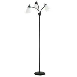 Rackhams Arc Tree Floor Lamp with 3 Adjustable Rotating Lights, Industrial Standing Lamp with Steel Frame for Bedroom Living Room, 155cm, Black - thumbnail 1