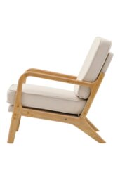 Rackhams Beige Velvet Wooden Armchair - Beige - thumbnail 3