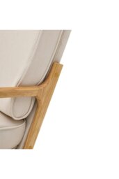 Rackhams Beige Velvet Wooden Armchair - Beige - thumbnail 4