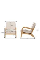 Rackhams Beige Velvet Wooden Armchair - Beige - thumbnail 6