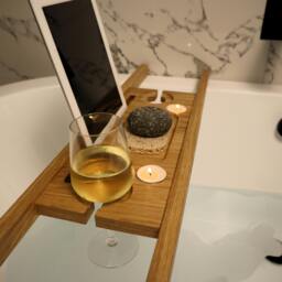 Rackhams Solid Oak Bath Tray Caddy – Luxury Handmade Wooden Bath Board - 65cm - thumbnail 2