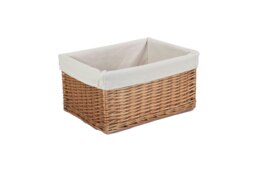 Rackhams Lined Double Steamed Storage Wicker Basket - thumbnail 1