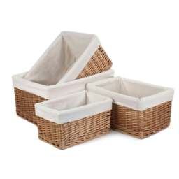 Rackhams Lined Double Steamed Storage Wicker Basket - thumbnail 2
