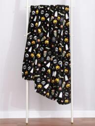 Rackhams Spooky Halloween Mix Fleece Throw -  Black - thumbnail 1