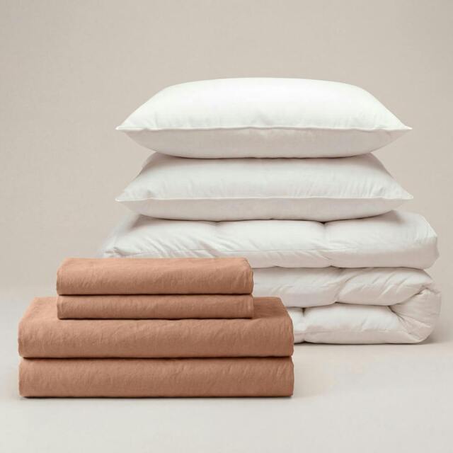 Rackhams Percale Move-In Bedding Set - Brown - Double - Standard - image 1