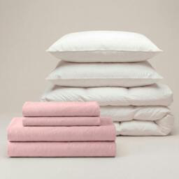 Rackhams Percale Move-In Bedding Set - Brown - Double - Standard - thumbnail 2