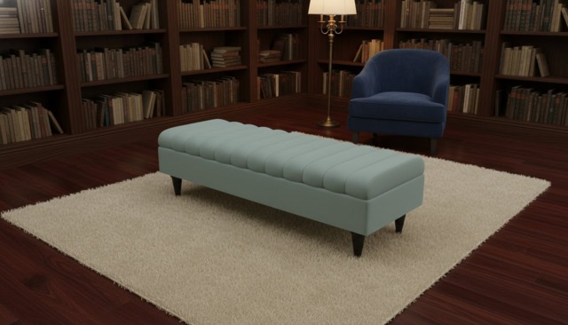 Rackhams Romo Panel Ottoman Bench Seat – Seafoam Green Coffee Table & Seating for Living Room UK - 50 x 40 Inches (127 x 102cm) - image 1