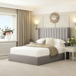 "Rackhams Madison Bed Frame with 54"" Headboard - Super King - Grey" - thumbnail 1