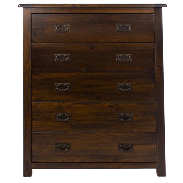 Rackhams Boston 5-Drawer Chest of Drawers - dark brown - image 1
