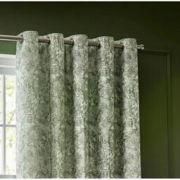 Rackhams Chenille Bengal Tiger Eyelet Curtains - Sage - 168cm x 137cm - Sage - 100% Polyester - thumbnail 3