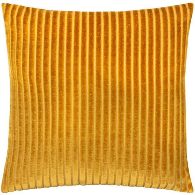 Rackhams Savoy Velvet Stripe Cushion Cover - Gold - 50cm x 50cm - Gold - 100% Polyester - image 1